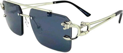 zendro Retro Square Sunglasses(For Men & Women, Black)