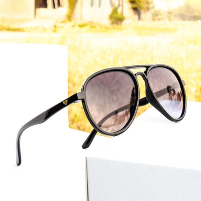 jiebo Aviator Sunglasses(For Men & Women, Black)
