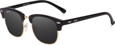 Gynk Clubmaster Sunglasses(For Men & Women, Black)