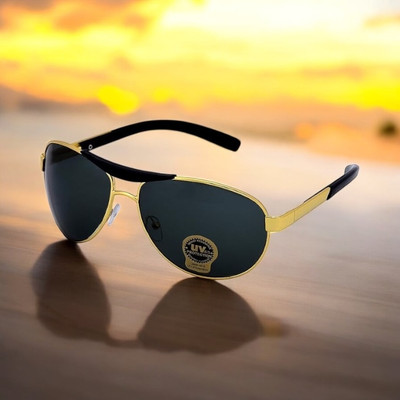 Crimsen Eyewear Aviator Sunglasses(For Men & Women, Black)