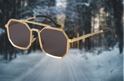 Zadinga Retro Square Sunglasses(For Men & Women, Black)