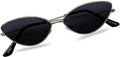 Shade House Oval, Rectangular Sunglasses(For Men, Black)
