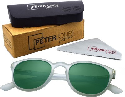PETER JONES Round Sunglasses(For Men & Women, Green)