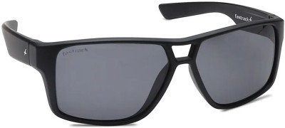 Fastrack Wrap-around, Rectangular Sunglasses(For Men & Women, Black)