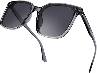 eyedens Over-sized, Retro Square Sunglasses(For Men & Women, Black)