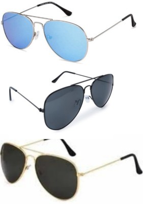 ETHNICSS Oval, Over-sized, Over-sized Sunglasses(For Men & Women, Black)