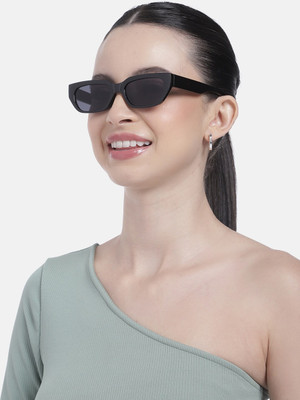 Dressberry Rectangular Sunglasses(For Men & Women, Black)