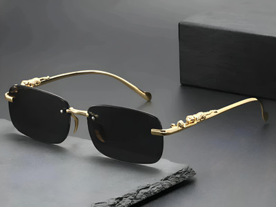 UEYEsports Rectangular, Spectacle , Wrap-around, Retro Square Sunglasses(For Men & Women, Black)