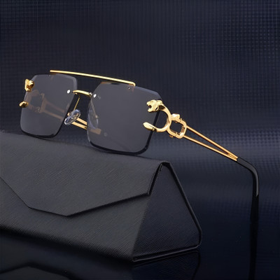 Sunglance Retro Square Sunglasses(For Men & Women, Black)