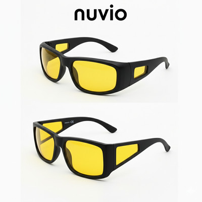 NUVIO Retro Square, Sports, Wrap-around Sunglasses(For Men & Women, Yellow, Clear)