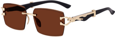 hayden haiza Rectangular Sunglasses(For Men & Women, Brown)