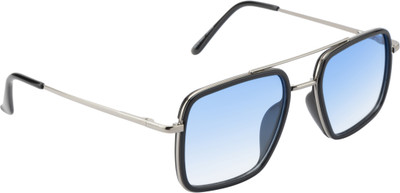 Mast & Harbour Retro Square Sunglasses(For Men & Women, Blue)