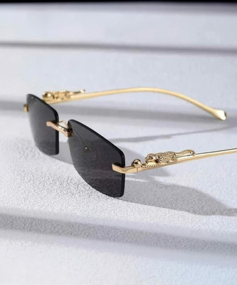 SAQIBEXPRESES Rectangular Sunglasses(For Men & Women, Black)