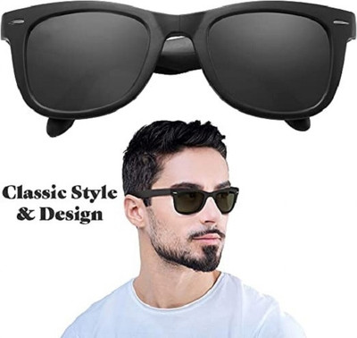 LENS LIBRARY Rectangular Sunglasses(For Men & Women, Black)