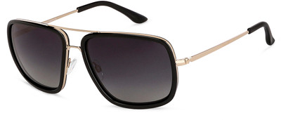 VINCENT CHASE by Lenskart Rectangular Sunglasses(For Men & Women, Grey)