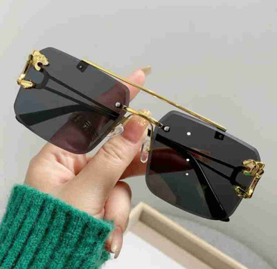 Shopstream Rectangular Sunglasses(For Men & Women, Black)