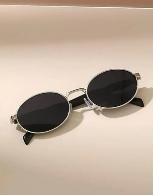 Vpress Oval Sunglasses(For Men & Women, Grey)