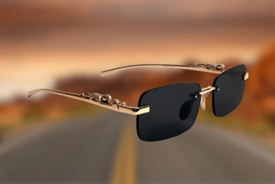 I REBEL Retro Square Sunglasses(For Boys & Girls, Black)