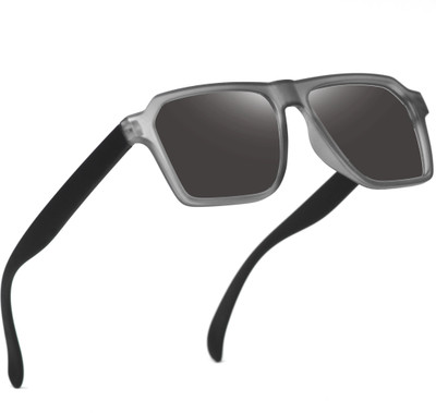 Anemon Retro Square Sunglasses(For Men & Women, Black)