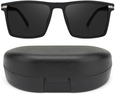 Blowzy Rectangular Sunglasses(For Men, Black)