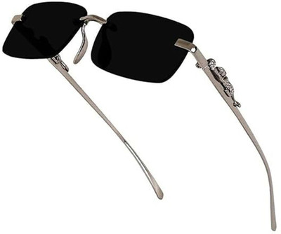 DEIXELS Rectangular Sunglasses(For Men & Women, Black)