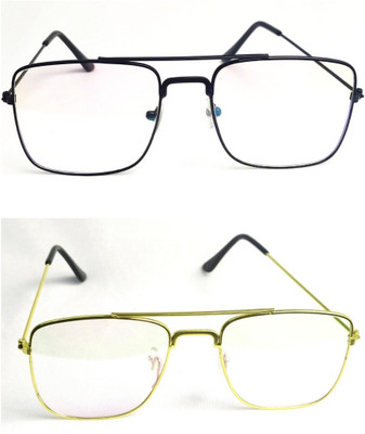 m a enterprises Retro Square Sunglasses(For Men, Clear)