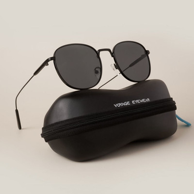 VOYAGE Oval Sunglasses(For Men & Women, Black)