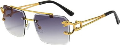Zienz Rectangular Sunglasses(For Men & Women, Grey)