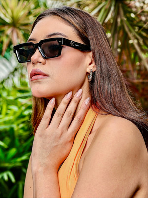 RESIST EYEWEAR Wayfarer, Rectangular Sunglasses(For Men & Women, Black)