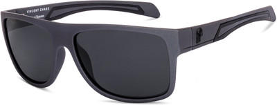 VINCENT CHASE Wayfarer Sunglasses(For Men & Women, Grey)