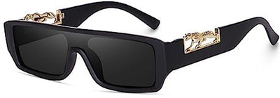 DKERAOD Retro Square Sunglasses(For Men & Women, Black)