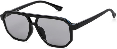VINCENT CHASE by Lenskart Round Sunglasses(For Men & Women, Grey)