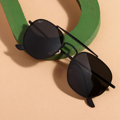 RESIST EYEWEAR Rectangular Sunglasses(For Men & Women, Black)