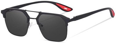 Dannilo Retro Square Sunglasses(For Men & Women, Black)