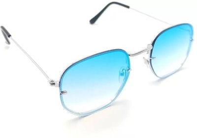 jiame Rectangular Sunglasses(For Men & Women, Blue)