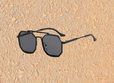 SpadeAces Retro Square Sunglasses(For Men & Women, Black)