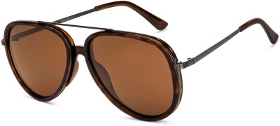 VINCENT CHASE Aviator Sunglasses(For Men & Women, Brown)