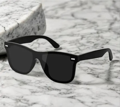 peter india Retro Square Sunglasses(For Men & Women, Black)