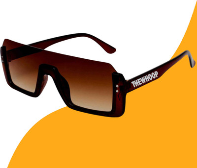 TheWhoop Rectangular Sunglasses(For Men & Women, Brown)