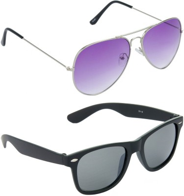 Redleaf Aviator, Wayfarer Sunglasses(For Men, Violet)