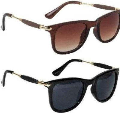 ETHNICSS Aviator, Cat-eye, Clubmaster, Oval, Over-sized Sunglasses(For Men & Women, Black, Brown)