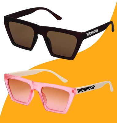 TheWhoop Wayfarer Sunglasses(For Women, Brown, Pink)