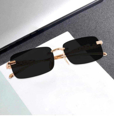 zendro Rectangular Sunglasses(For Men, Black)