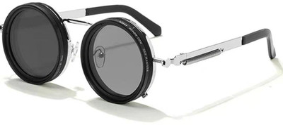 SpadeAces Round Sunglasses(For Men & Women, Black)