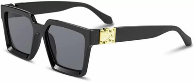 YOUTH CLUB Over-sized, Rectangular, Spectacle  Sunglasses(For Men & Women, Black)