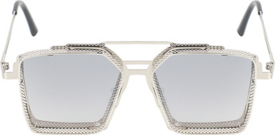 Scavin Retro Square Sunglasses(For Men, Silver)