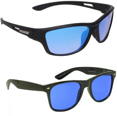 ELLIGATOR Rectangular Sunglasses(For Men & Women, Blue, Blue)