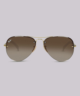 Ray-Ban Aviator Sunglasses(For Men, Brown)