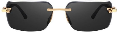 HAIRUM Rectangular Sunglasses(For Men, Black)
