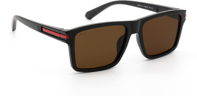 MacV Rectangular Sunglasses(For Men & Women, Brown)